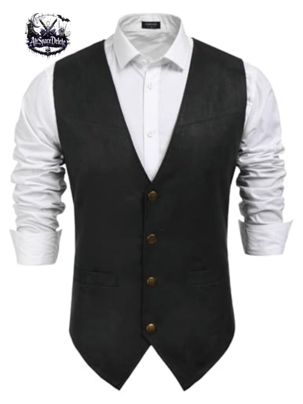 Mens Suede Vest Slim Fit Western Cowboy Waistcoat Button Front